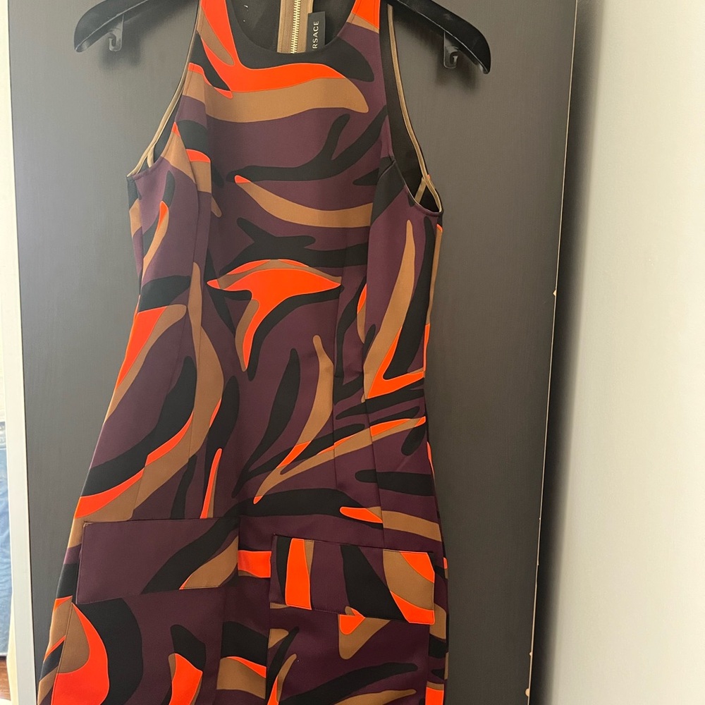Versace Purple and Orange Mini Dress